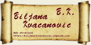 Biljana Kvačanović vizit kartica